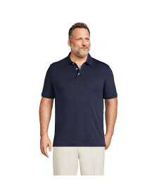 【送料無料】 ランズエンド メンズ ポロシャツ トップス Men's Big and Tall Short Sleeve Super Soft Supima Polo Shirt Radiant navy