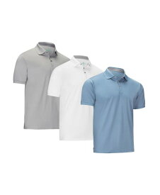 【送料無料】 ミオマリオ メンズ ポロシャツ トップス Men's Designer Golf Polo Shirt - 3 Pack Denim blue, gray, white