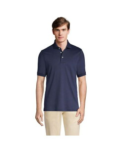 �����Y�G���h �����Y �g�b�v�X �|���V���c �R�b�g�� Lands' End Men's Short Sleeve Cotton Supima Polo Shirt Radiant navy �l�C�r�[