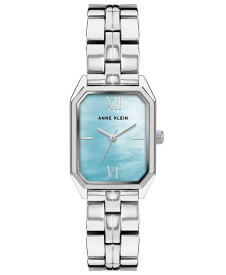 【送料無料】 アンクライン レディース 腕時計 アクセサリー Women's Three Hand Quartz Silver-Tone Alloy Link Bracelet Watch, 24mm Silver, Light Blue