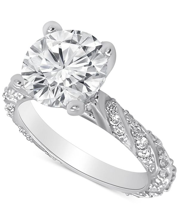 【感謝価格】 バッジェリーミシュカ レディース リング アクセサリー Certified Lab Grown Diamond Solitaire Twist Engagement Ring (3-1 ct. in 14k Gold White Gold