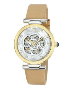 yz |Tu[ fB[X rv ANZT[ Women's Laura Automatic Genuine Leather Band Watch 1212CLAL Beige