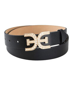 �T���G�f���}�� ���f�B�[�X �A�N�Z�T���[ �x���g Sam Edelman Women's Imitated Pearl Embellished Double-E Plaque Buckle Belt Black �u���b�N