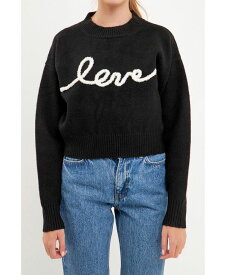 【送料無料】 エンドレスローズ レディース ニット・セーター アウター Women's Pearl Embellished Love Sweater Black