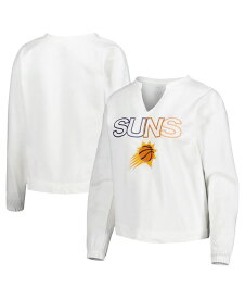 【送料無料】 コンセプツ スポーツ レディース Tシャツ トップス Women's White Phoenix Suns Sunray Notch Neck Long Sleeve T-shirt White