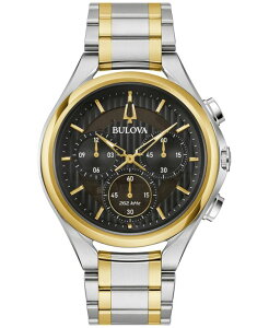 uo Y ANZT[ rv TVc Bulova Men's Chronograph Curv Two-Tone Stainless Steel Bracelet Watch 44mm Two-tone