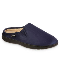 AC\gi[ Y V[Y T_ XG[h Isotoner Men's Advanced Memory Foam Microsuede Vincent Hoodback Comfort Slippers Navy Blue lCr[