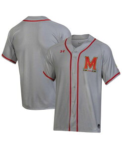 A_[A[}[ Y gbvX Vc W[W[ Under Armour Men's Gray Maryland Terrapins Replica Baseball Jersey Gray O[