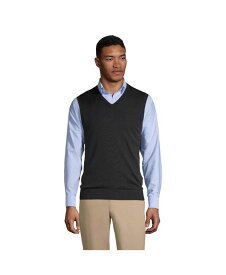 【送料無料】 ランズエンド メンズ ニット・セーター アウター School Uniform Men's Cotton Modal Fine Gauge Sweater Vest Black