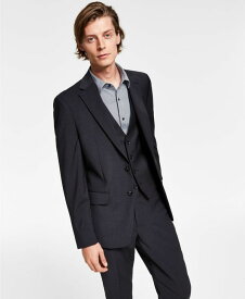 【送料無料】 カルバンクライン メンズ ジャケット・ブルゾン アウター Men's Infinite Stretch Solid Slim-Fit Suit Jacket Charcoal