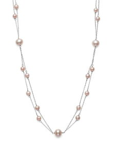 【送料無料】 ベル ドゥ メール レディース ネックレス・チョーカー・ペンダントトップ アクセサリー Cultured Freshwater Pearl (5 - 8-1/2mm) 18" Layered Necklace in Sterling Silver (Also Available in Pink Cultured Freshwater Pearl) Pink