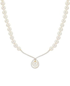 【送料無料】 ホノラ レディース ネックレス・チョーカー・ペンダントトップ アクセサリー Cultured Freshwater Pearl (6 & 8-1/2mm) & Diamond (1/3 ct. t.w.) Fancy 17" Collar Necklace in 10k Gold Gold