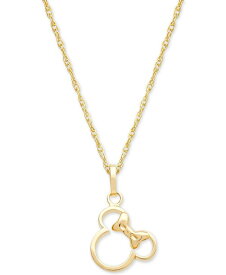 【送料無料】 ディズニー レディース ネックレス・チョーカー・ペンダントトップ アクセサリー Children's Minnie Mouse Silhouette 15" Pendant Necklace in 14k Gold Yellow Gold