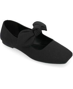 �W�����l �R���N�V���� ���f�B�[�X �V���[�Y �X���b�|���E���[�t�@�[ Journee Collection Women's Seralinn Bow Square Toe Flats Black �u���b�N