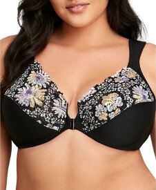 【送料無料】 グラマライズ レディース ブラジャー アンダーウェア Women's Full Figure Plus Size Wonderwire Front Close Bra Floral Print