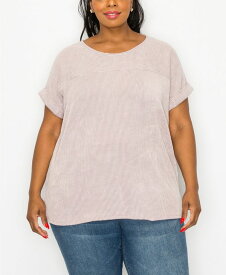 【送料無料】 コイン1804 レディース シャツ トップス Plus Size Yoke Dolman Rolled Sleeve Top Dusty Mauve