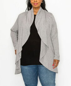 【送料無料】 コイン1804 レディース シャツ トップス Plus Size Draped Flyaway Cardigan Duster Knit Top Heather Gray