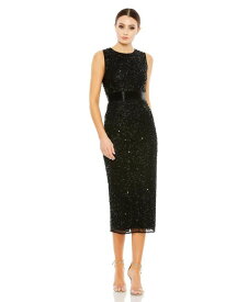 【送料無料】 マックダガル レディース ワンピース トップス Women's Geometric Embellished Sleeveless Midi Dress Black