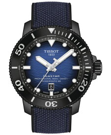 【送料無料】 ティソット メンズ 腕時計 アクセサリー Men's Seastar 2000 Professional Powermatic 80 Automatic Two-Tone Rubber Strap Watch 46mm Black