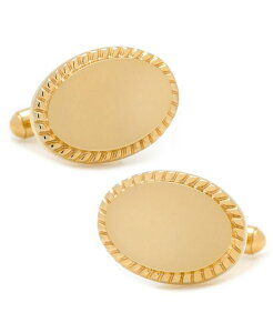 JtNX Y ANZT[ JtX{^ Cufflinks Inc. Ox and Bull Trading Co. Rope Border Oval Engravable Cufflinks Gold-Tone S[h