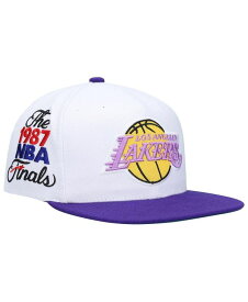 【送料無料】 ミッチェル&ネス メンズ 帽子 アクセサリー Men's White, Purple Los Angeles Lakers Hardwood Classics 1987 Nba Finals Xl Patch Snapback Hat White, Purple