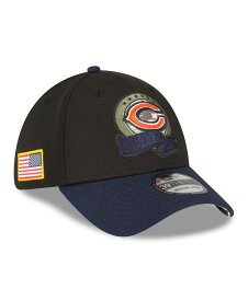 【送料無料】 ニューエラ メンズ 帽子 アクセサリー Men's Black, Navy Chicago Bears 2022 Salute To Service 39THIRTY Flex Hat Black, Navy