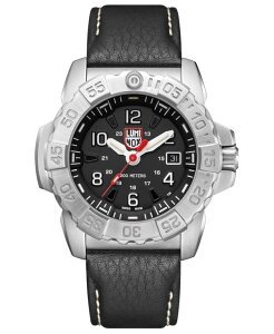 ~mbNX Y ANZT[ rv U[ Black Luminox Men's Navy Seal 3251 Stainless Black Leather Strap Watch