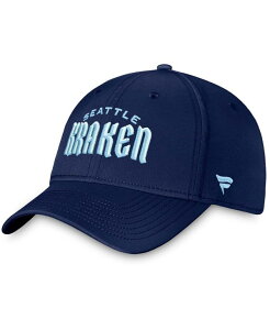 t@ieBNX Y ANZT[ Xq Navy Fanatics Men's Deep Sea Navy Blue Seattle Kraken Wordmark Flex Hat