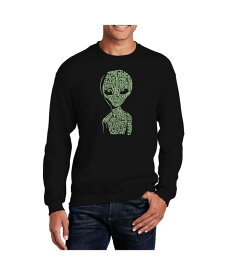 【送料無料】 エルエーポップアート メンズ パーカー・スウェット アウター Men's Word Art Alien Crewneck Sweatshirt Black