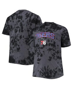 �v���t�@�C�� �����Y �g�b�v�X T�V���c �g�[�� �V���c Profile Men's Black Philadelphia 76ers Big and Tall Marble Dye Tonal Performance T-shirt Black �u���b�N