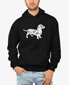 【送料無料】 エルエーポップアート メンズ パーカー・スウェット アウター Men's Word Art Dachshund Long Sleeve Hooded Sweatshirt Black