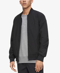 JoNC Y AE^[ WPbgEu] vg S WPbg Calvin Klein Men's Logo-Print Matte Bomber Jacket Black Beauty ubN