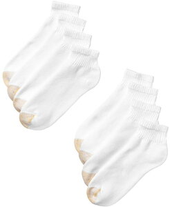 �S�[���h�g�D �����Y �A���_�[�E�F�A �C�� Gold Toe Men's 8-Pack Athletic Quarter Socks White �z���C�g