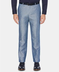 【送料無料】 ペリーエリス メンズ カジュアルパンツ ボトムス Perry Ellis Men's Portfolio Modern-Fit Linen/Cotton Solid Dress Pants Blueprint