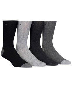 �J���o���N���C�� �����Y �A���_�[�E�F�A �C�� �q�[�� Calvin Klein Men's Heel Toe Socks 4-Pack Grey Assorted �O���[