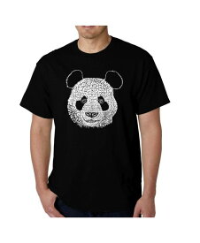 【送料無料】 エルエーポップアート メンズ Tシャツ トップス Mens Word Art T-Shirt - Panda Head Black