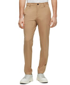 【送料無料】 ヒューゴボス メンズ カジュアルパンツ ボトムス BOSS by Men's Slim-Fit Micro-Patterned Performance-Stretch Cloth Trousers Medium Beige
