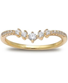 【送料無料】 ジャーニ ベルニーニ レディース リング アクセサリー Cubic Zirconia V Band in 18k Gold-Plated Sterling Silver, Created for Macy's Gold Over Silver