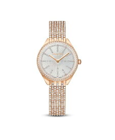 【送料無料】 スワロフスキー レディース 腕時計 アクセサリー Women's Quartz Attract Rose Gold-Tone Metal Watch, Swiss Made 30mm Pink