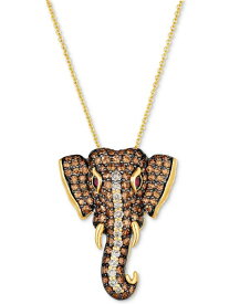 【送料無料】 ル ヴァン レディース ネックレス・チョーカー・ペンダントトップ アクセサリー Diamond (1-5/8 ct. t.w.) & Passion Ruby Accent Elephant Adjustable 20" Pendant Necklace in 14k Gold 14K Honey Gold Pendant