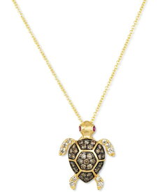 【送料無料】 ル ヴァン レディース ネックレス・チョーカー・ペンダントトップ アクセサリー Diamond (3/8 ct. t.w.) & Passion Ruby (1/20 ct. t.w.) Turtle Pendant Necklace in 14k Gold, 18" + 2" extender Yellow Gold