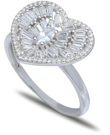 【送料無料】 ジャーニ ベルニーニ レディース リング アクセサリー Cubic Zirconia Baguette Heart Statement Ring in Sterling Silver, Created for Macy's Silver
