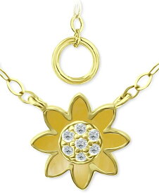 【送料無料】 ジャーニ ベルニーニ レディース ピアス・イヤリング アクセサリー Cubic Zirconia Sunflower Pendant Necklace in 18k Gold-Plated Sterling Silver, 16" + 2" extender, Created for Macy's Gold over Silver