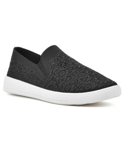�z���C�g�}�E���e�� ���f�B�[�X �V���[�Y �X�j�[�J�[ White Mountain Women's Unit Slip On Sneakers Black Fabric �u���b�N