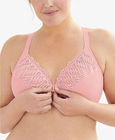 【送料無料】 グラマライズ レディース ブラジャー アンダーウェア Women's Plus Size Wonder Wire Front Close T-Back Bra Pink Blush