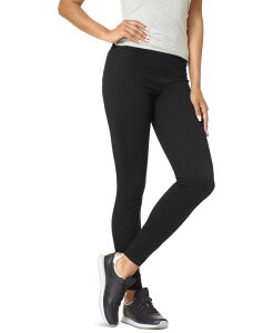 �q���[ ���f�B�[�X �{�g���X ���M���X �v���X�T�C�Y �f�j�� Hue Classic Stretch Denim Leggings Regular & Plus Sizes Black �u���b�N