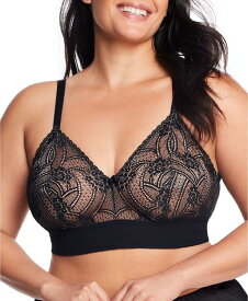 【送料無料】 グラマライズ レディース ブラジャー アンダーウェア Plus Size Full Figure Bramour Gramercy Luxe Lace Wireless Bralette Black