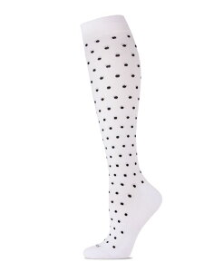�����C ���f�B�[�X �A���_�[�E�F�A �C�� �h�b�g MeMoi Classic Polka Dots Women's Compression Socks White �z���C�g