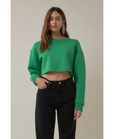 【送料無料】 グレー ラブ レディース ニット・セーター アウター Women's Loungewear Cropped Sweatshirt Green