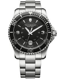 ビクトリノックス メンズ 腕時計 アクセサリー Men's Swiss Maverick Stainless Steel Bracelet Watch 43mm 241697 Silver